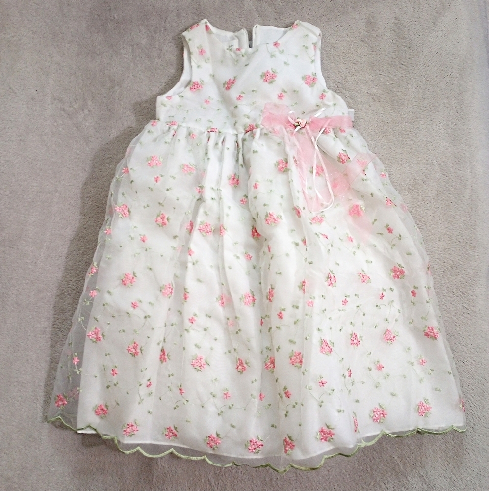 Gorgeous Girls Bonnie Jean Embroidered Floral Dress Flower Girl Wedding 4